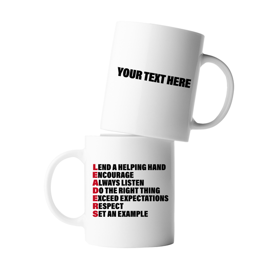 Personalized Leaders Acronym Customized Ceramic Mug 11 oz White.