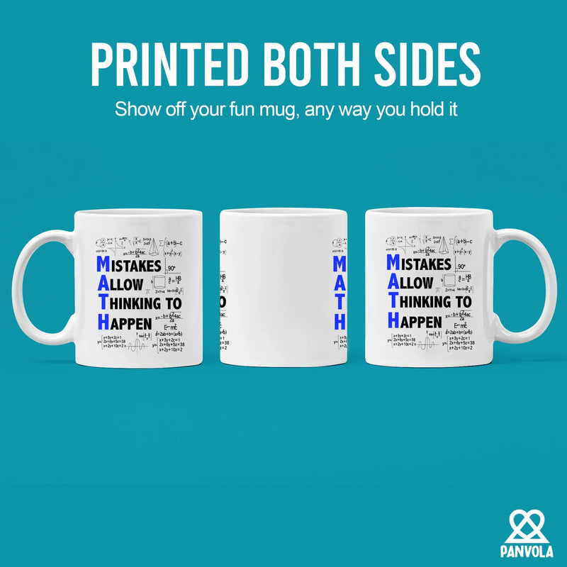 Mistakes Allow Thinking to Happen Math Teacher Gifts Ceramic Mug 11 oz White - Panvola