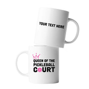 Personalized Queen of the Pickleball Customized Pickleball Gifts for Women Ceramic Mug Gifts for Pickleball Lovers Coffee Cup 11 oz White 11oz - Panvola