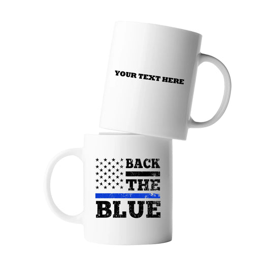 Personalized Back The Blue Customized Ceramic Mug 11 oz White - Panvola