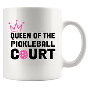 Queen of the Pickleball Court Ceramic Mug 11 oz White - Panvola