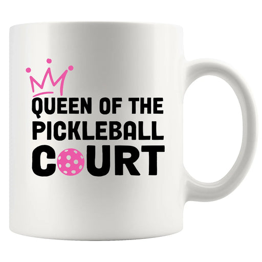 Queen of the Pickleball Court Ceramic Mug 11 oz White - Panvola