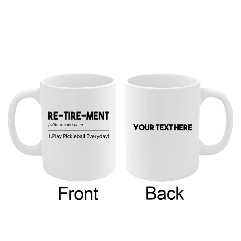 Personalized Retirement Pickleball Definition Ceramic Mug 11 oz White - Panvola