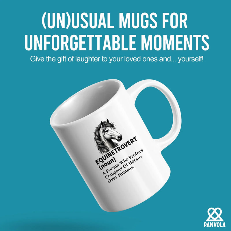 Equinetrovert Definition Ceramic Mug 11 oz White - Panvola