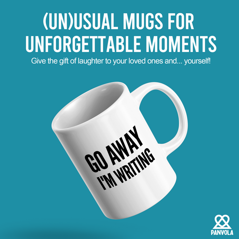 Go Away I'm Writing Ceramic Mug 11 oz White