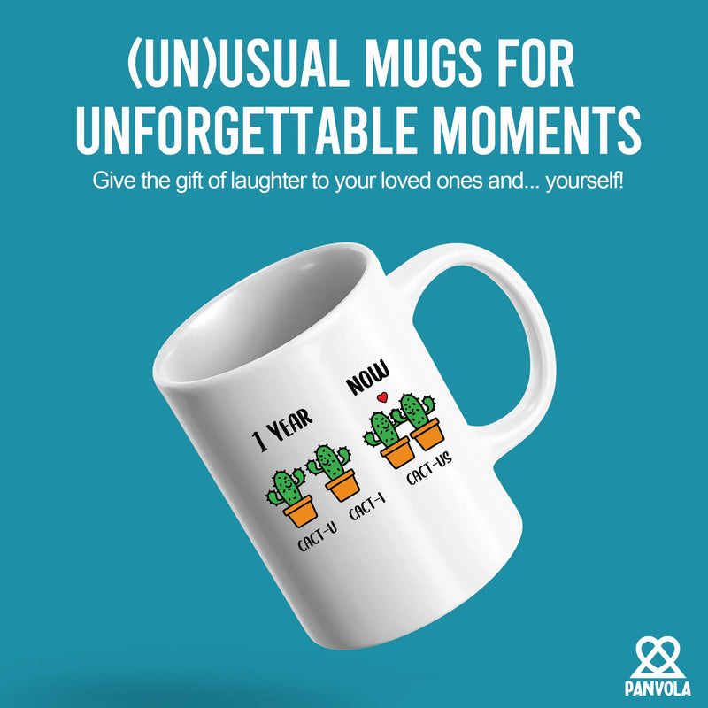 1 Year Cact-U Cact-I Cactus Ceramic Mug 11 oz White - Panvola