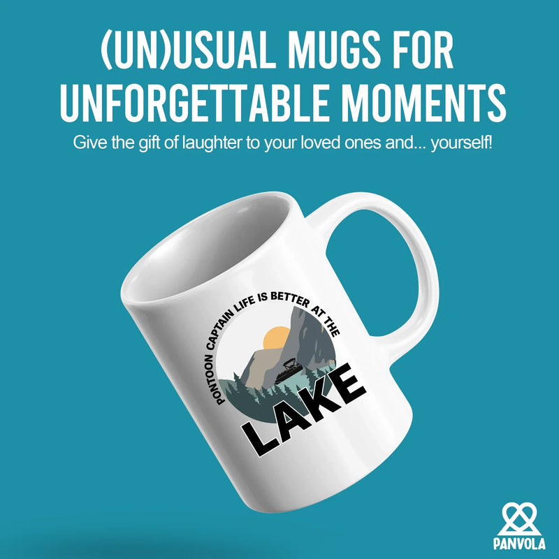Pontoon Captain Life Is Better At The Lake Ceramic Mug 11 oz White - Panvola