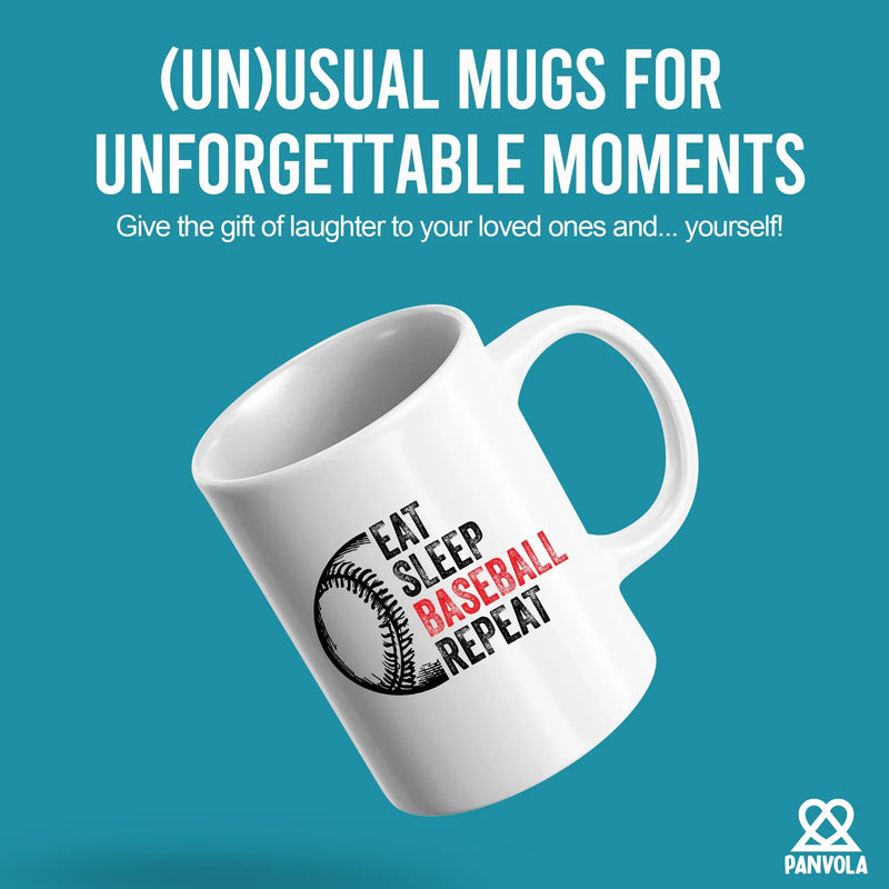 Eat Sleep Baseball Repeat Ceramic Mug 11 oz White - Panvola
