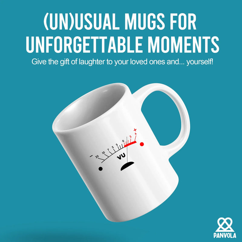 VU Meter Retro Music Ceramic Mug 11 oz White - Panvola