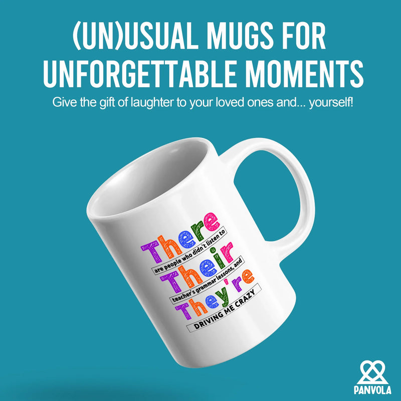There Their They're English Ceramic Mug 11 oz White - Panvola