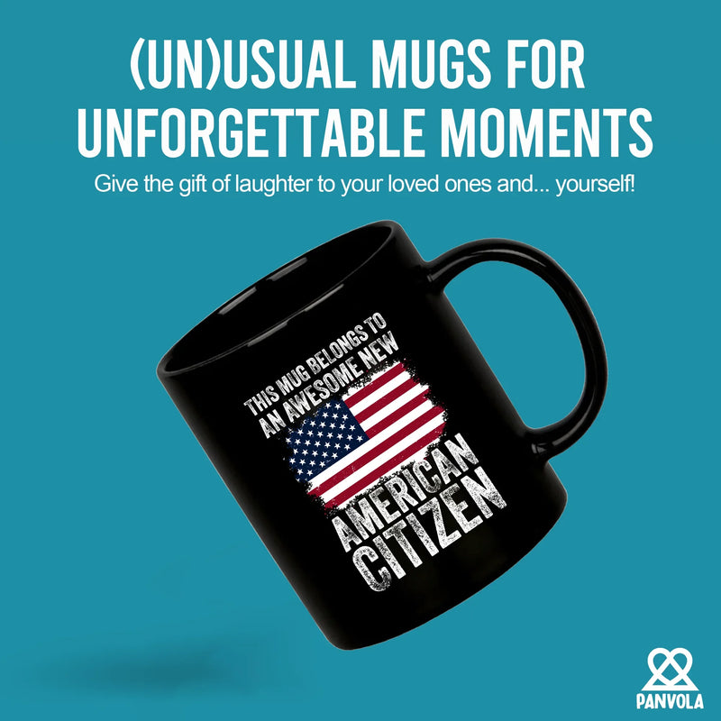 New American Citizen Coffee Ceramic Mug 11 oz Black - Panvola