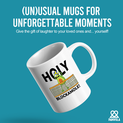 Holy Blockamole Volleyball Ceramic Mug 11 oz White