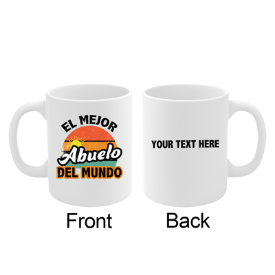 Personalized El Mejor Abuelo Ceramic Mug 11 oz White