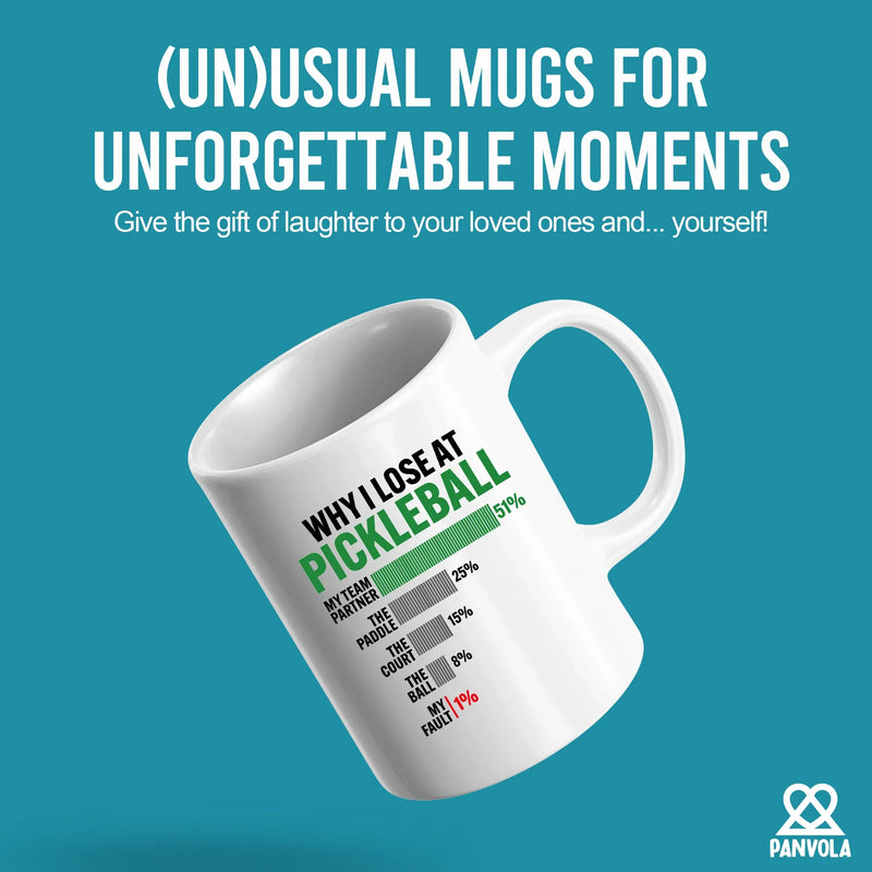 Why I Lose at Pickleball Ceramic Mug 11 oz White - Panvola