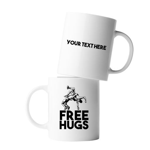 Personalized Free Hugs Customized Ceramic Mug 11 oz White.