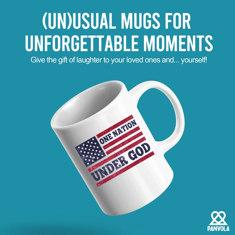 One Nation Under God Ceramic Mug 11 oz White - Panvola