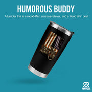 Motorcycle American Flag Motorcycle Gifts Vacuum Insulated Tumbler 20 oz Black - Panvola