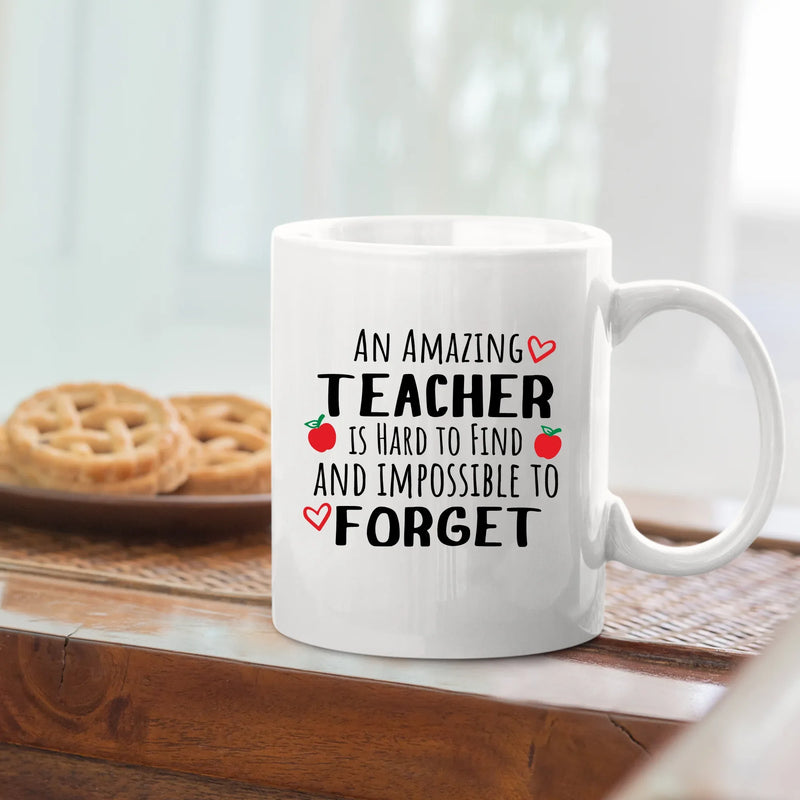 An Amazing Teacher is Hard to Find Teacher's Gift Ceramic Mug 11 oz White - Panvola