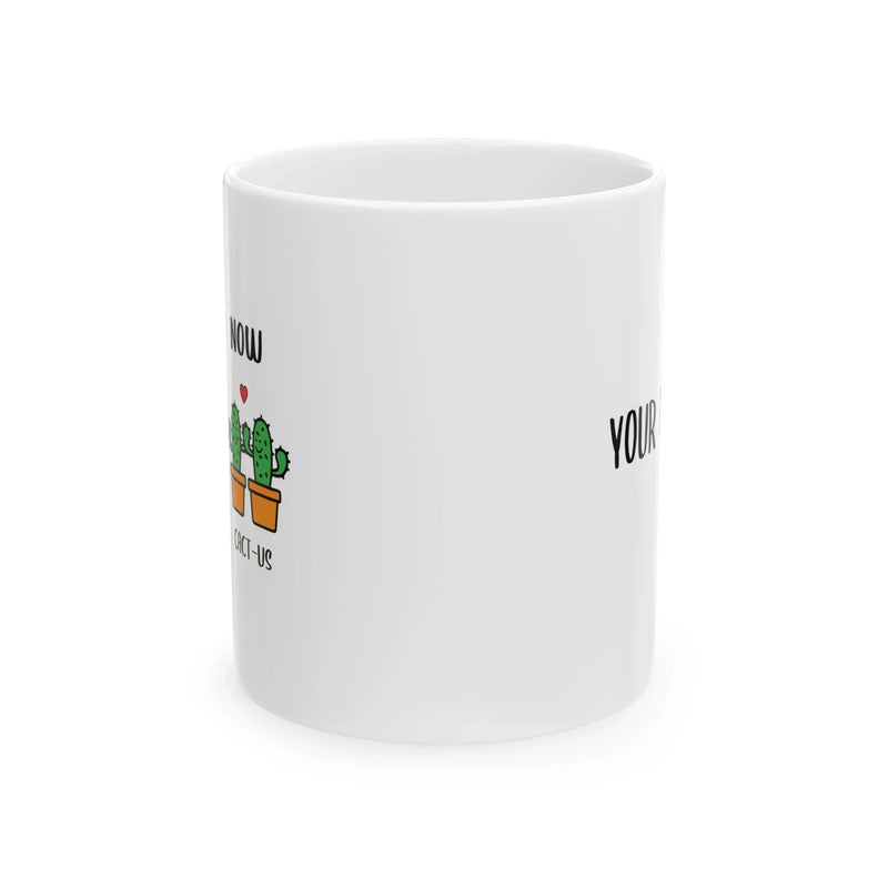 Personalized 6 Month Anniversary Cactus Ceramic Mug 11 oz White - Panvola