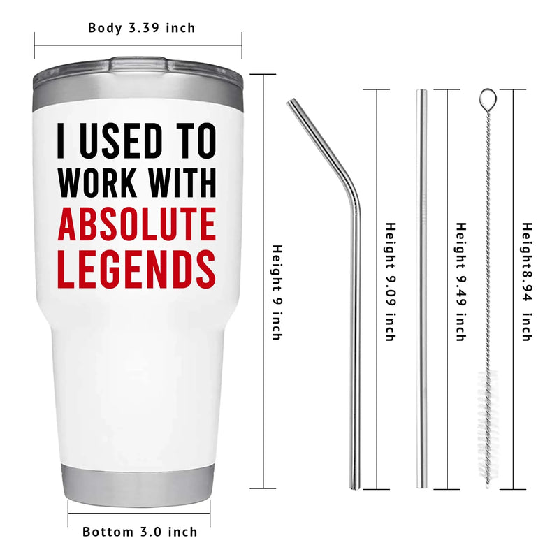 I Used To Work With Absolute Legend Vacuum Insulated Tumbler White - Panvola