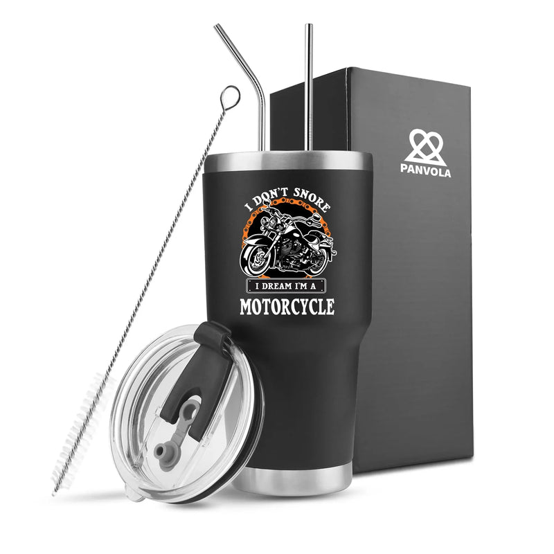 I Don't Snore I Dream I'm A Motorcycle Vacuum Insulated Tumbler - Panvola
