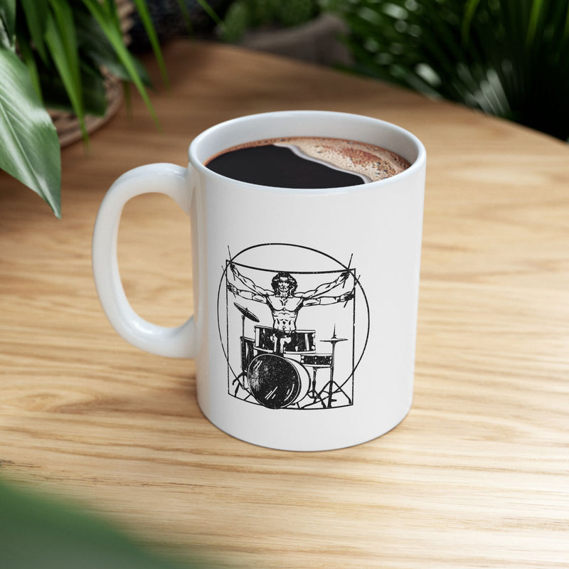 Personalized Da Vinci Drums Ceramic Mug 11 oz White