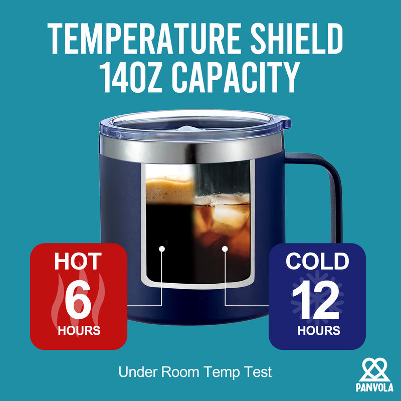 A Wise Doctor Once Wrote Insulated Coffee Cup 14oz With Handle And Lid Navy Blue.