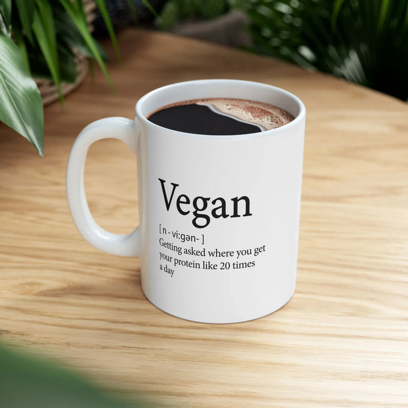 Personalized Vegan Definition Ceramic Mug 11 oz White - Panvola