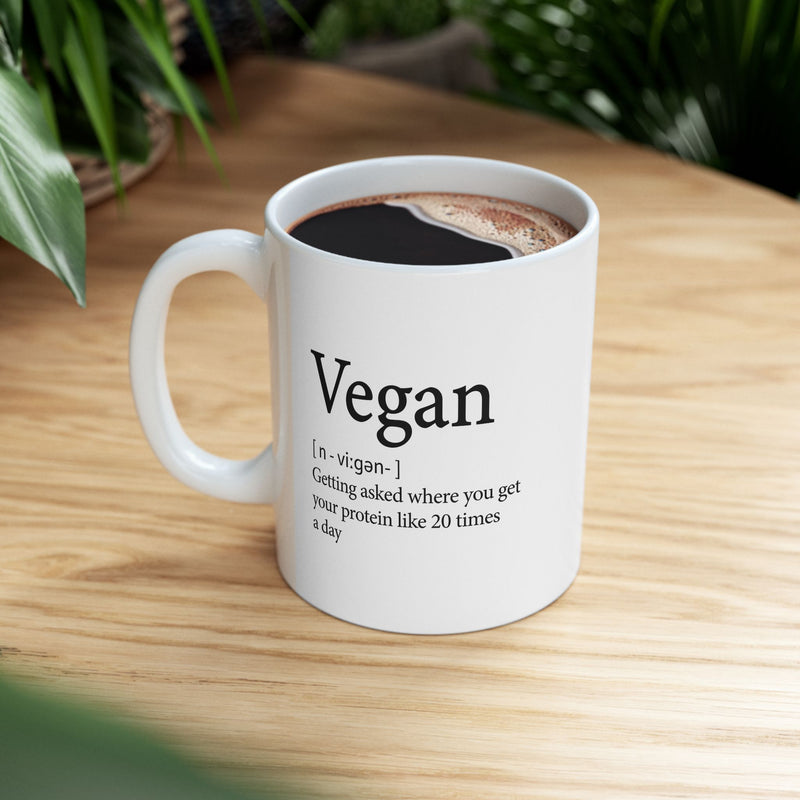 Personalized Vegan Definition Ceramic Mug 11 oz White