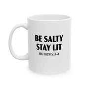 Personalized Be Salty Stay Lit Customized Ceramic Mug 11 oz White - Panvola