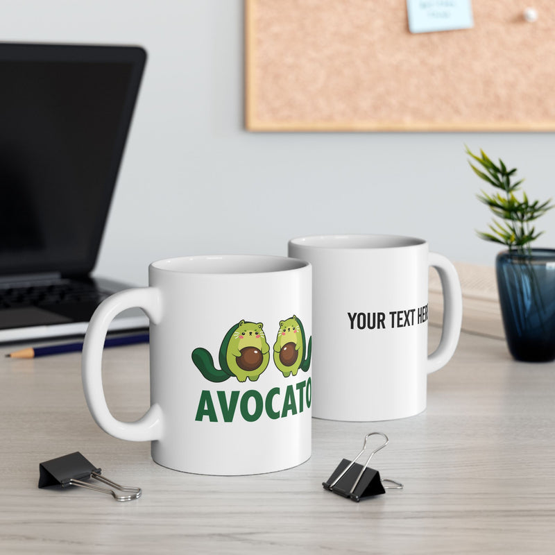 Personalized Avocato Customized Ceramic Mug 11 oz White.