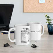 Personalized Nurse Nutrition Facts Label Customized Nurse Gifts Ceramic Mug 11oz White - Panvola