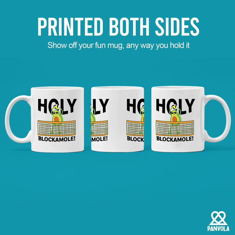 Holy Blockamole Volleyball Ceramic Mug 11 oz White - Panvola