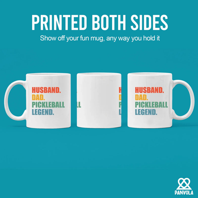 Husband Dad Pickleball Legend Ceramic Mug 11 oz White - Panvola