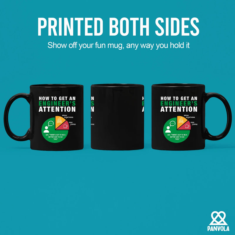 How To Get An Engineer's Attention Ceramic Mug 11 oz Black - Panvola