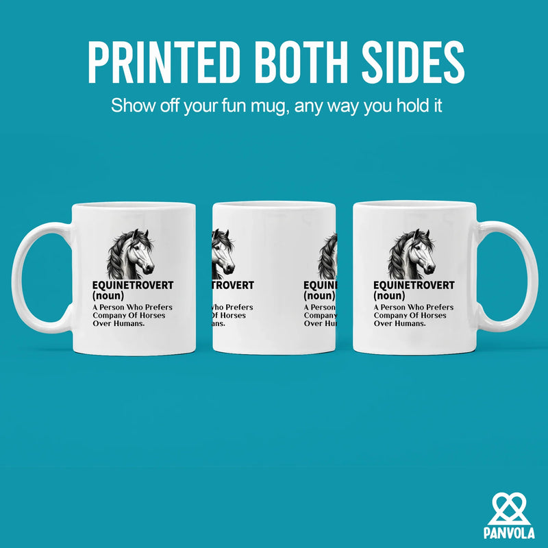 Equinetrovert Definition Ceramic Mug 11 oz White - Panvola