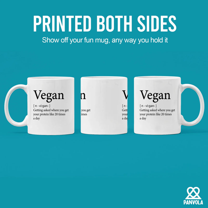 Vegan Definition Mug Ceramic Cup 11 oz White - Panvola