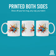 Basketball Tie Dye Color Splash Ceramic Mug 11 oz White - Panvola