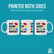 Eat Sleep Build Repeat Ceramic Mug 11 oz White - Panvola