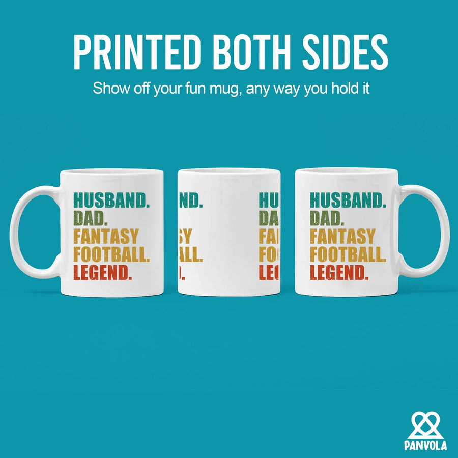 Husband Dad Fantasy Football Legend Ceramic Mug 11 oz White, image 3 of 5