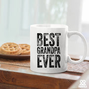 Best Grandpa Ever Grandfathers Gift from Granddaughter Grandson Ceramic Mug 11 oz White - Panvola
