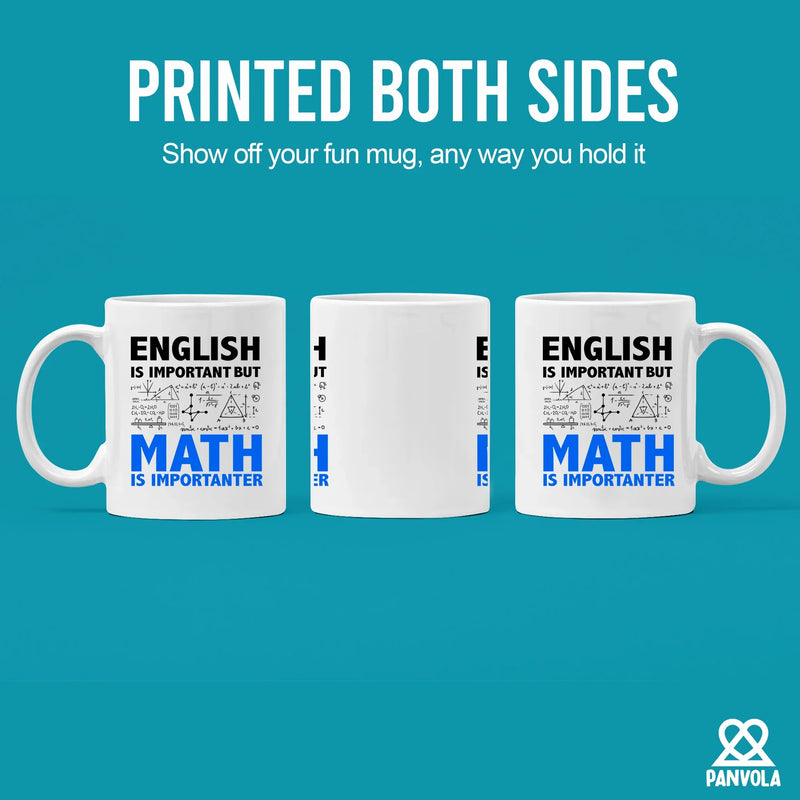 English Is Important But Math Is Importanter Ceramic Mug 11 oz white - Panvola