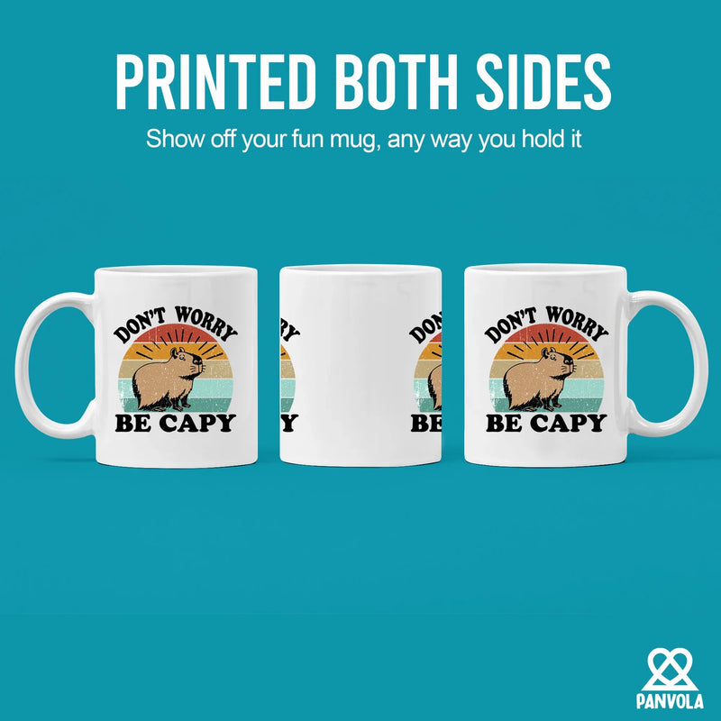 Don't Worry Be Capy Ceramic Mug 11 oz White - Panvola