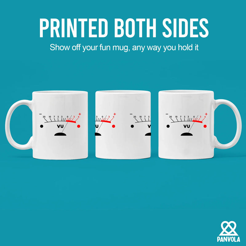VU Meter Retro Music Ceramic Mug 11 oz White - Panvola