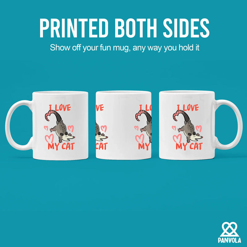 I Love My Cat Ceramic Mug 11 oz White - Panvola