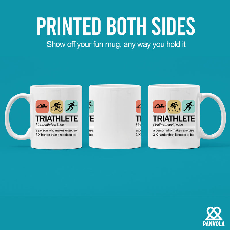 Triathlete Definition Mug Athlete Gifts Ceramic Mug 11 oz White.