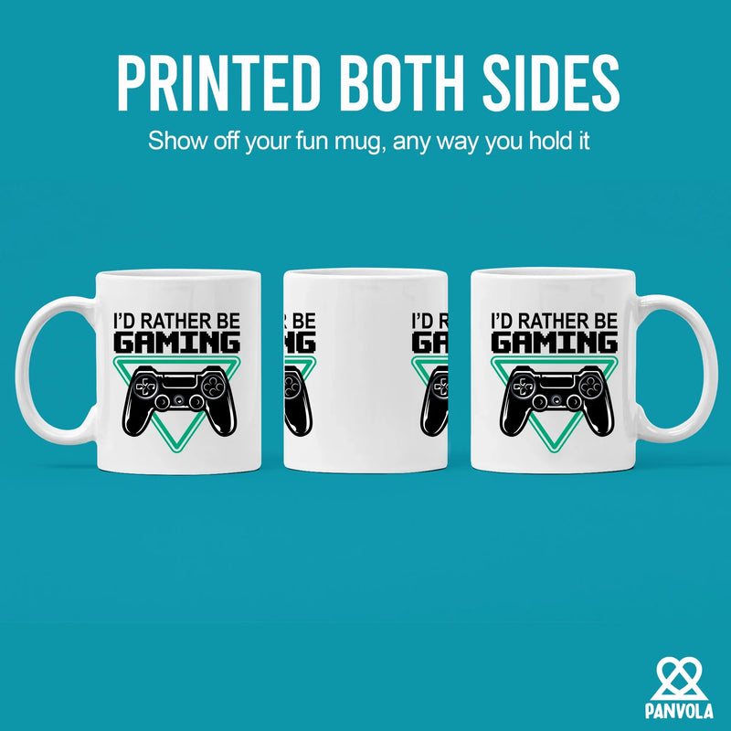 I’d Rather Be Gaming Ceramic Mug 11 oz White - Panvola