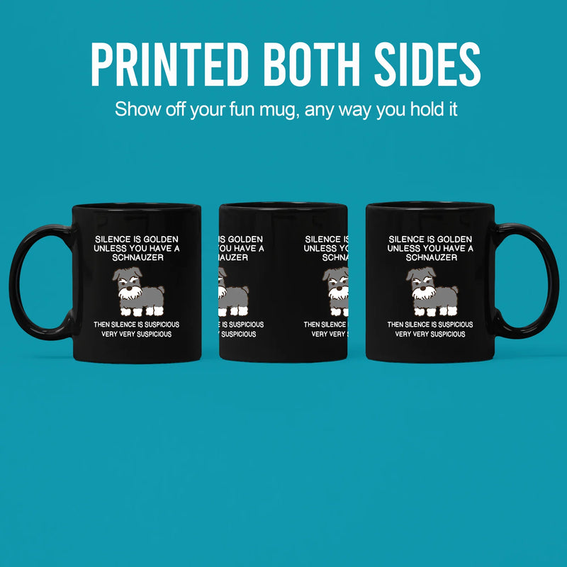 Silence is Golden Ceramic Mug 11 oz Black - Panvola