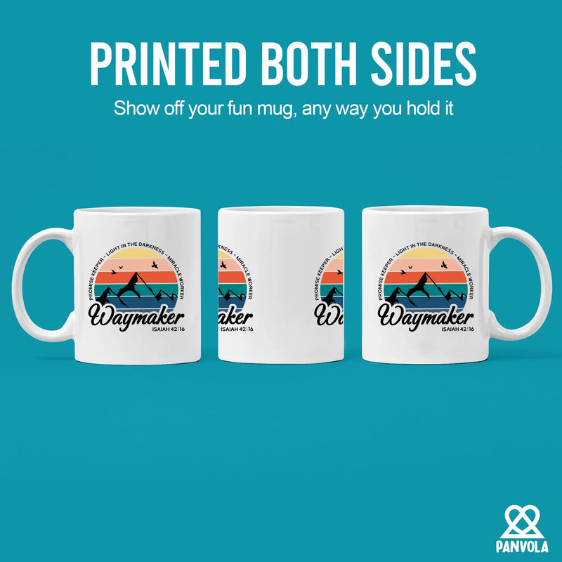 Waymaker Isaiah 42:16 Christian Ceramic Mug 11 oz White - Panvola