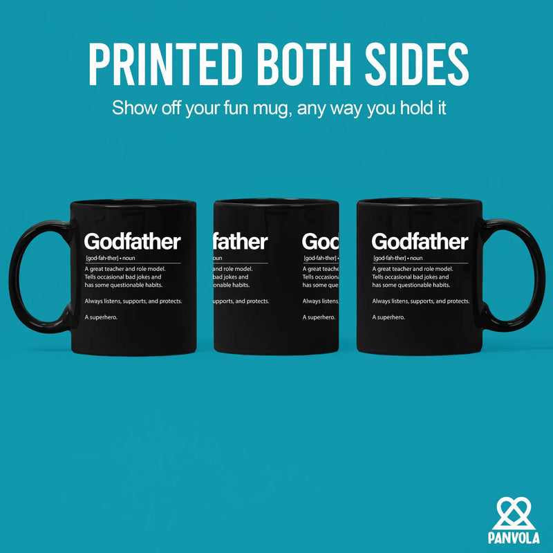 Godfather Definition Ceramic Mug 11 oz Black - Panvola